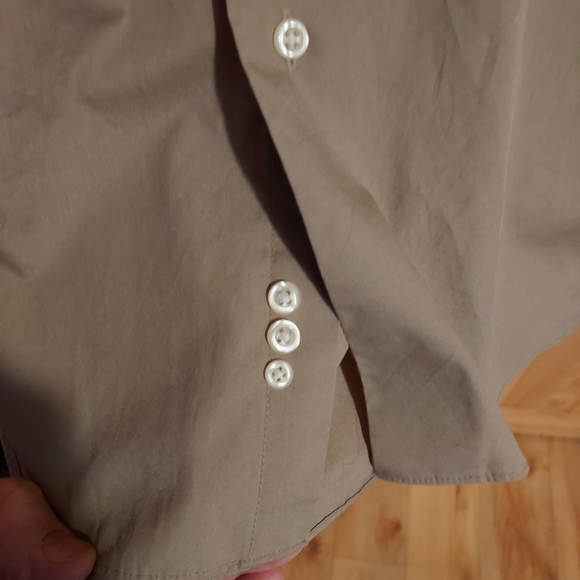 Croft & Barrow - Button-Down, Men's Shirt, XXL, Long Sleeve, Mode (Dark) Beige. - Picture 9 of 11